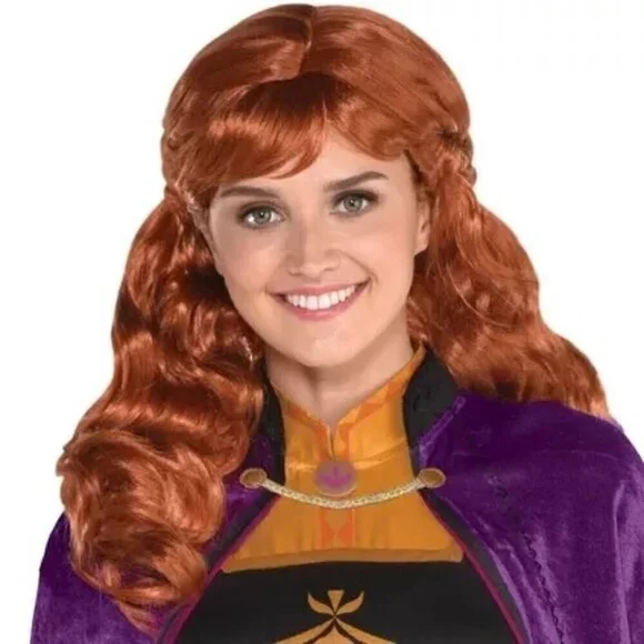 Disney Frozen Anna Wig Red Synthetic Hair 1 PC Costume Accessory - Picture 2 of 3